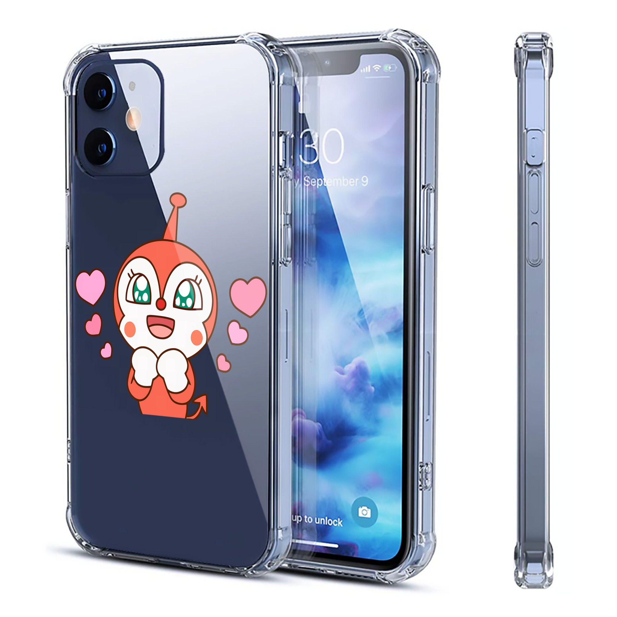 （画像用） アンパンマン Anpanman 【iPhone 12シリーズ対応】透明スマホケース（クリアソフトケース）